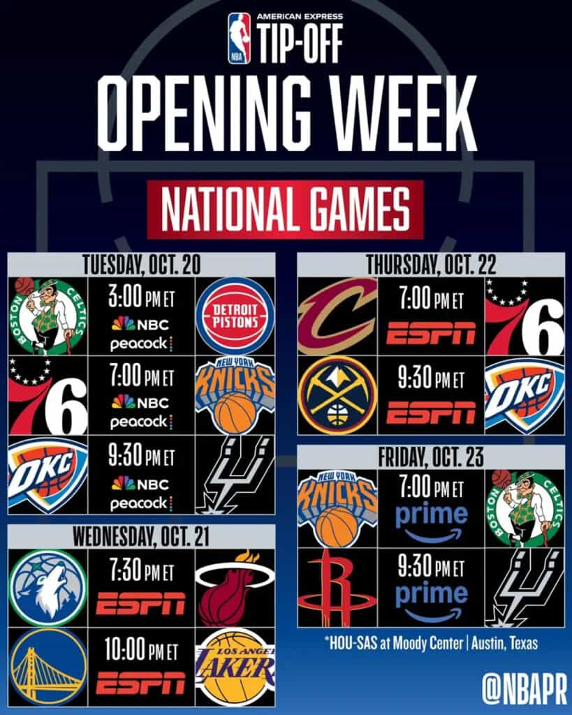 NBA yeni mövsümün ilk böyük oyunlarını açıqladı